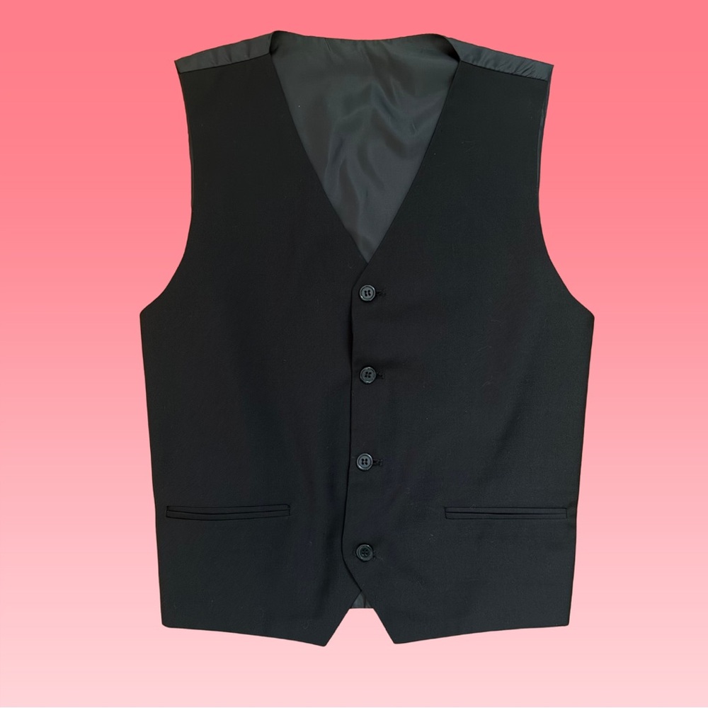🌈4/$20🌈 Gorpcore Office Siren Black Layering Vest cinched silver hardware